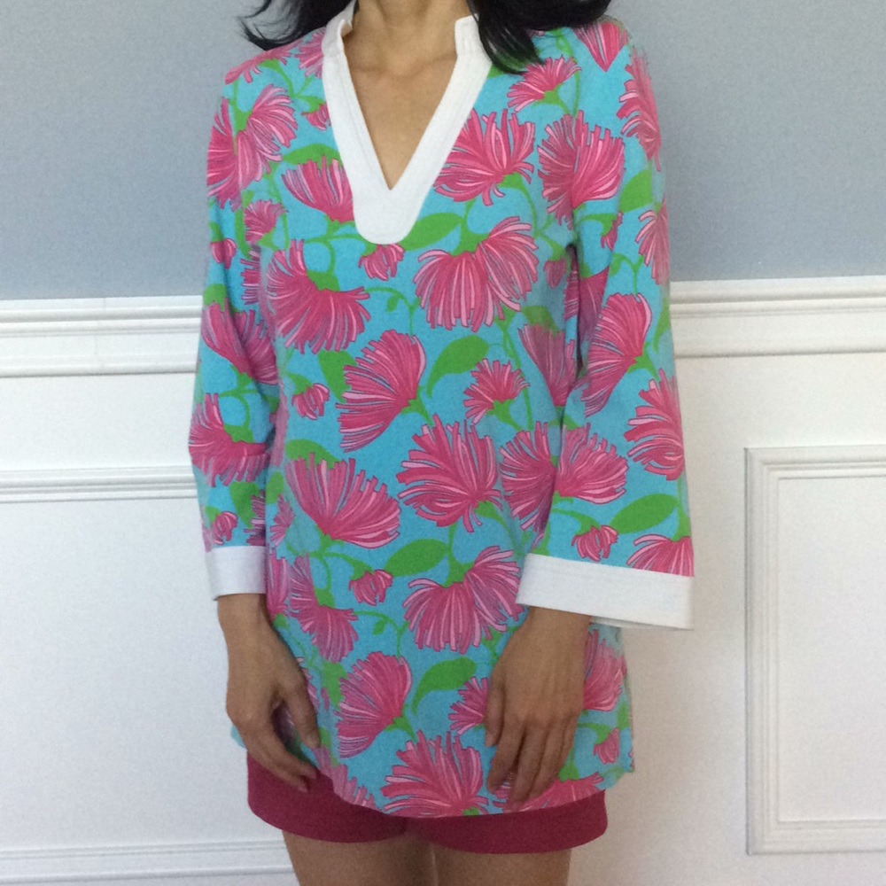 Lilly Pulitzer Turquoise Kissue tunic size S